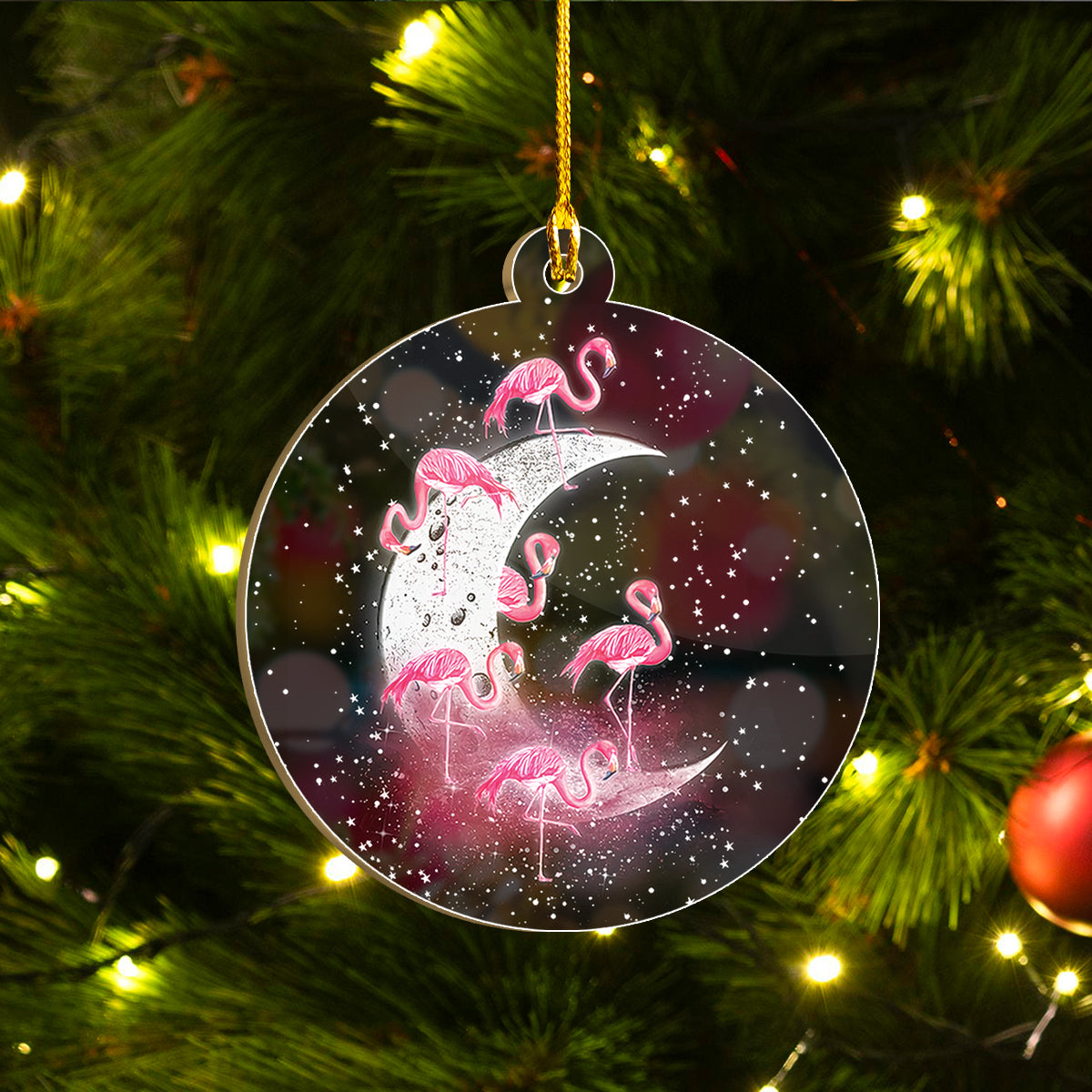 Seit Ornáidí Flamingo Nollag, Ornáidí Flamingo Ho Ho, Ornáid Nollag Greannmhar Smaoineamh Bronntanais Teaghlaigh Do Leannán Flamingo