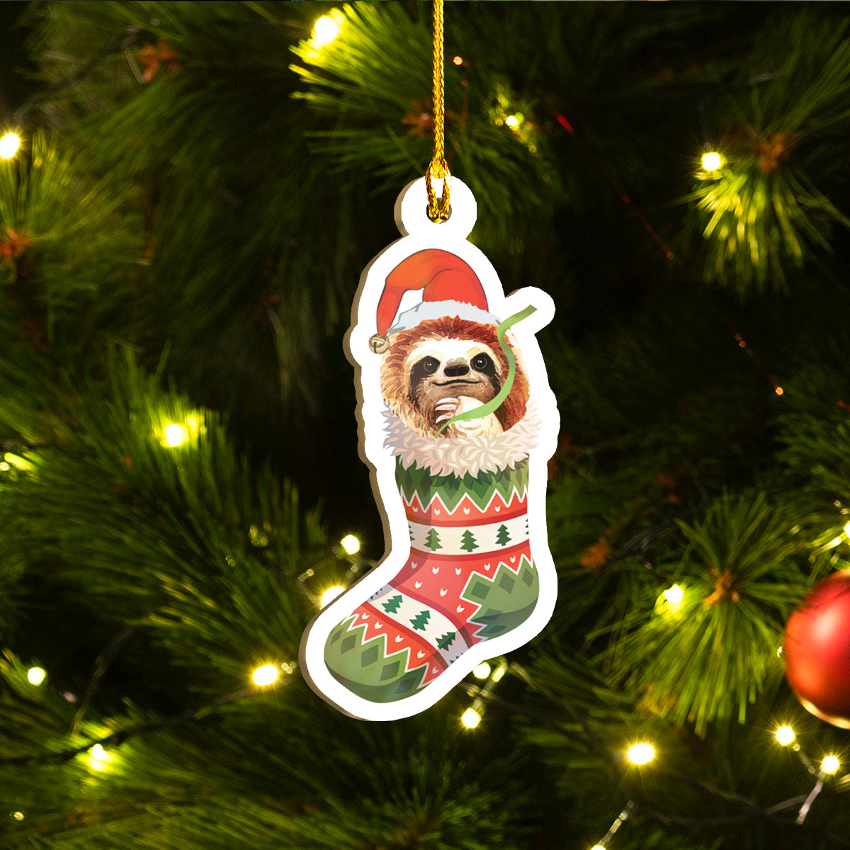 Seit Ornáidí Slothmas Shona, Ornáidí Greannmhar Sloth, Ornáidí Nollag Smaoineamh Bronntanais Teaghlaigh Do Leannán Sleamhnáin