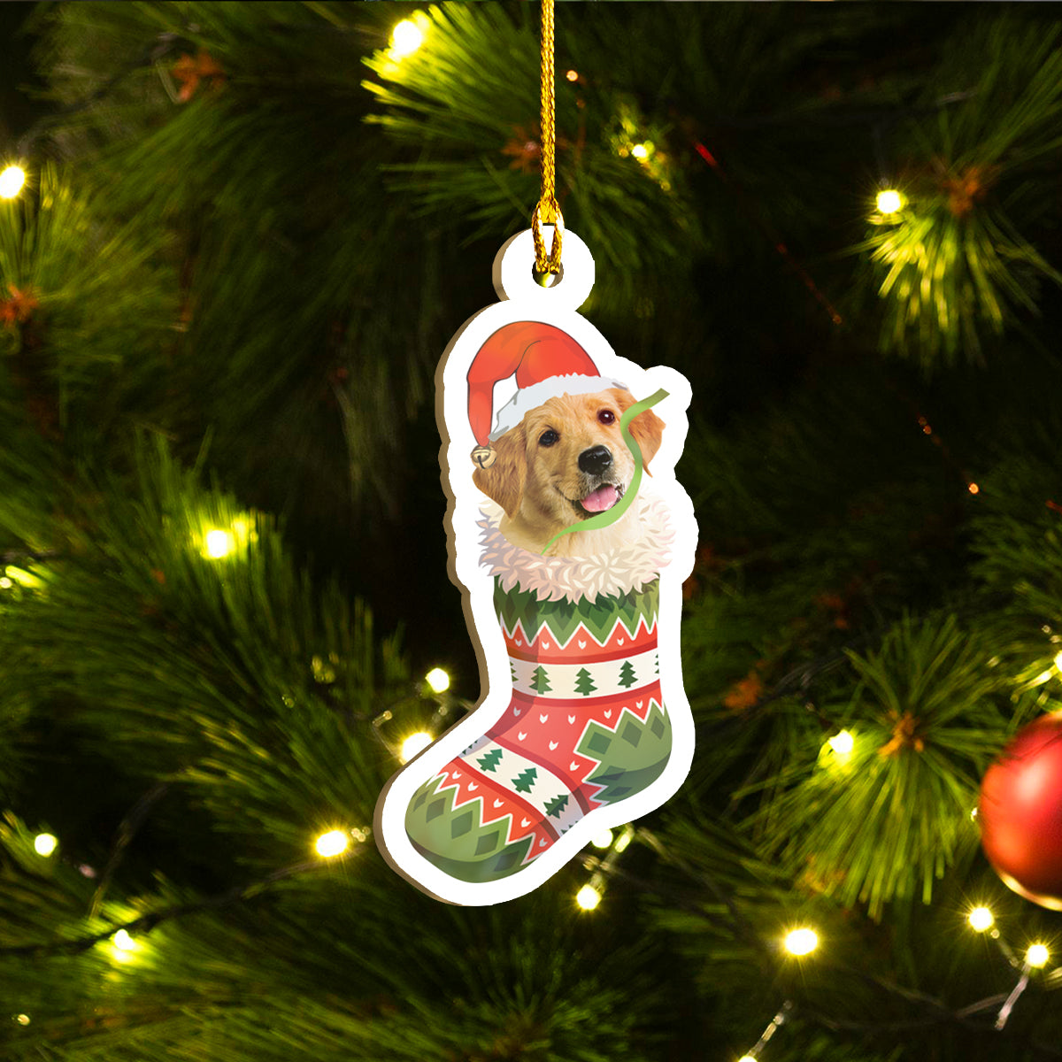 Seit Ornáidí Xmas Golden Retriever, Tacar Ornáidí Woofmas Shona, Ornáidí Greannmhar Nollag Smaoineamh Bronntanais Teaghlaigh Do Leannán Madraí