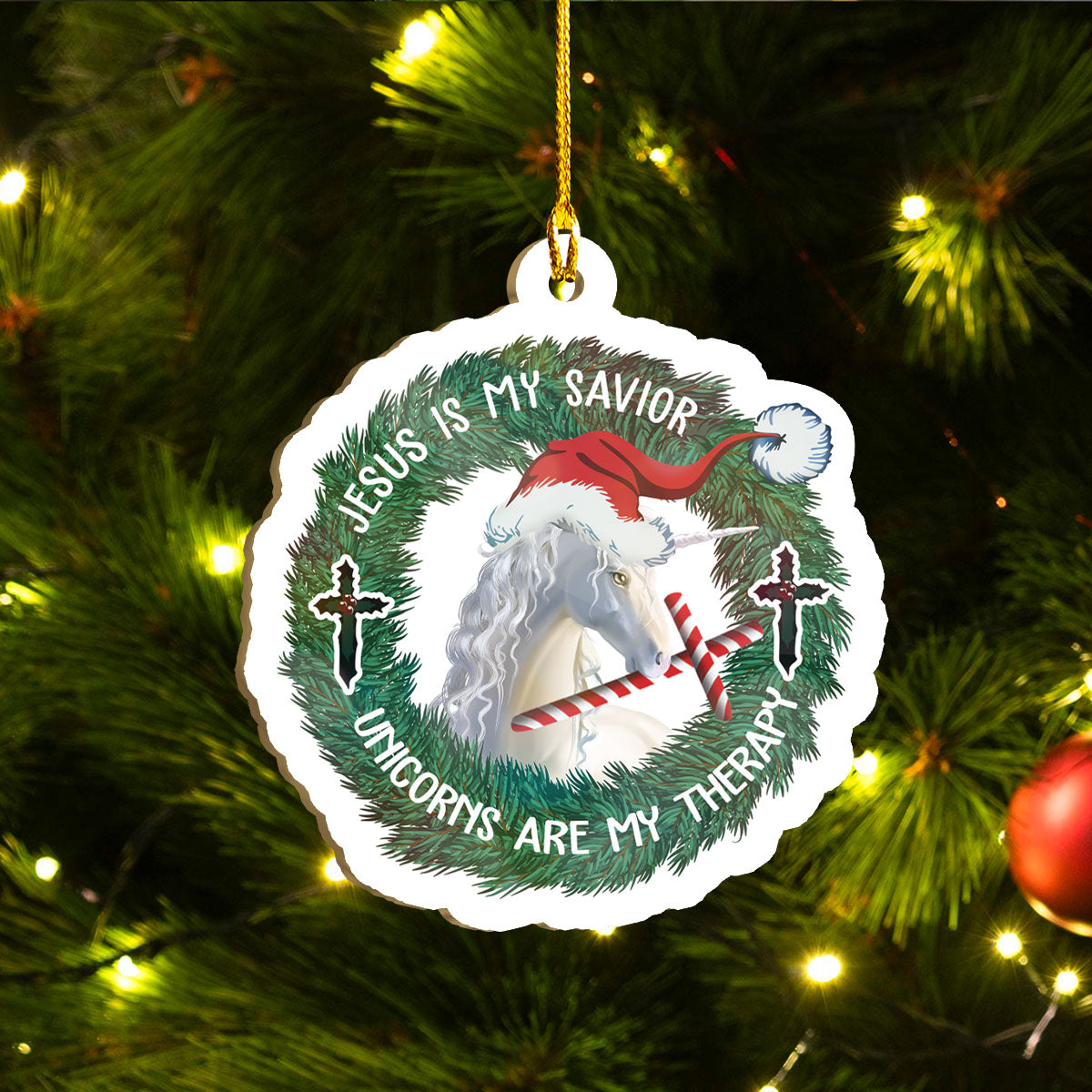 Xmas Unicorn Ornaments Set, Merry Christmas Ornaments Set, Funny Christmas Ornaments Family Gift Idea For Unicorn Lover