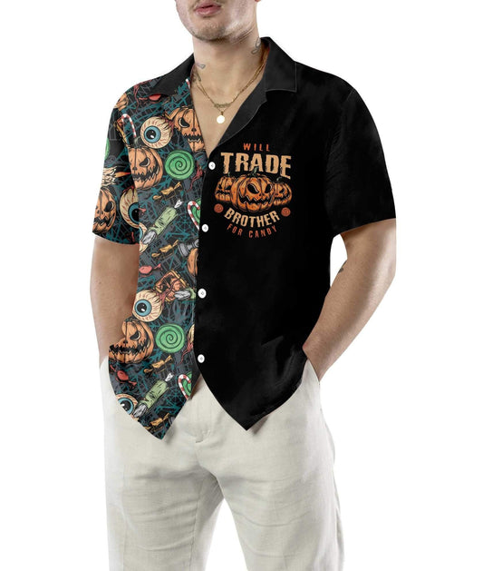 Black Background Vintage Halloween Scary Pumpkin Hawaiian Shirt, Hawaiian For Gift