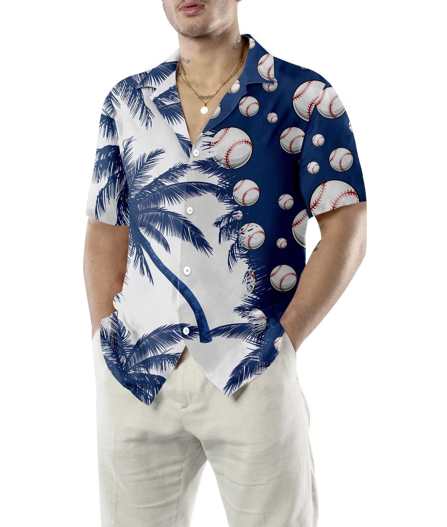 Under Palm Tree The Coolest Baseball Hawaiian Shirt, Hwaiian For Gift