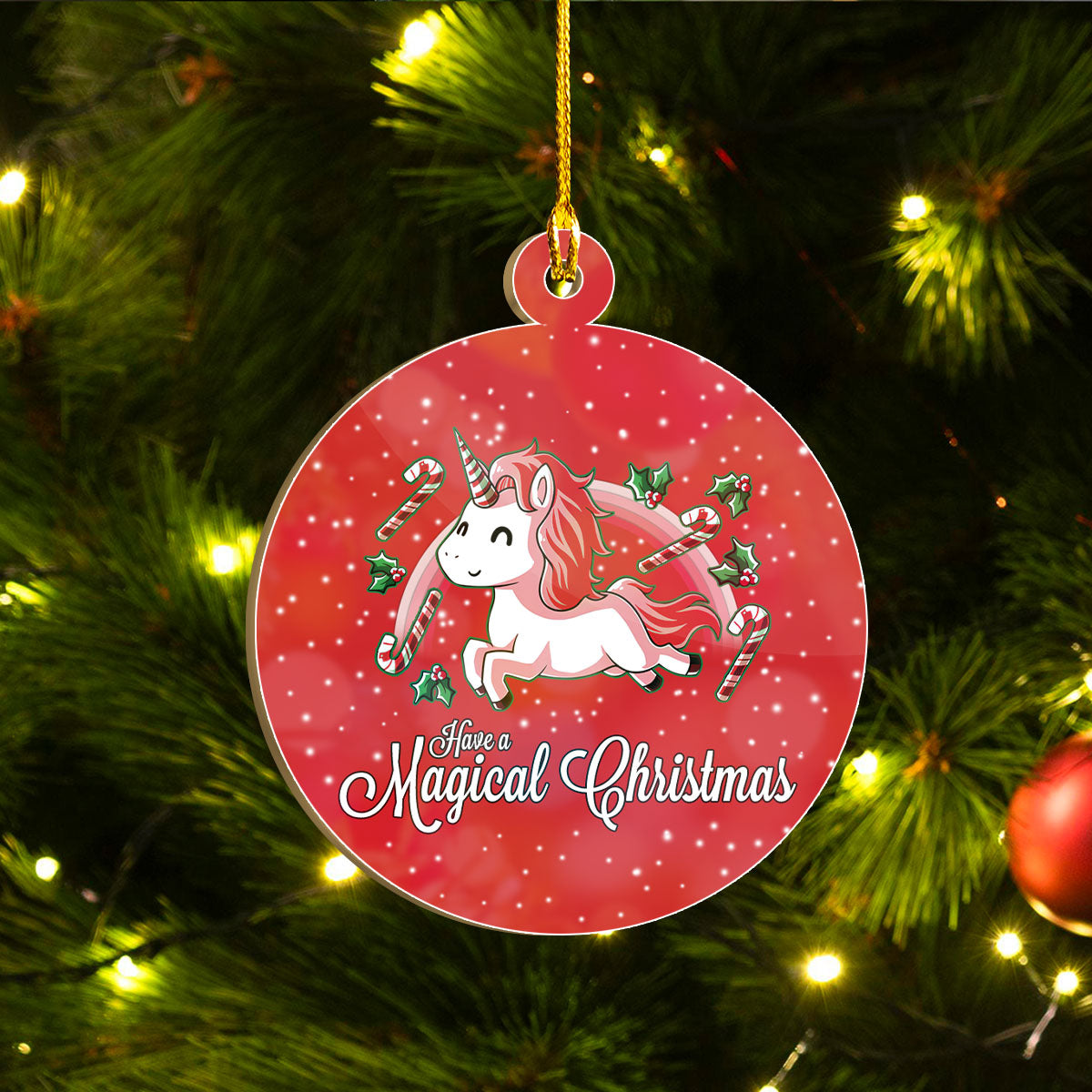 Xmas Unicorn Ornaments Set, Merry Christmas Ornaments Set, Funny Christmas Ornaments Family Gift Idea For Unicorn Lover