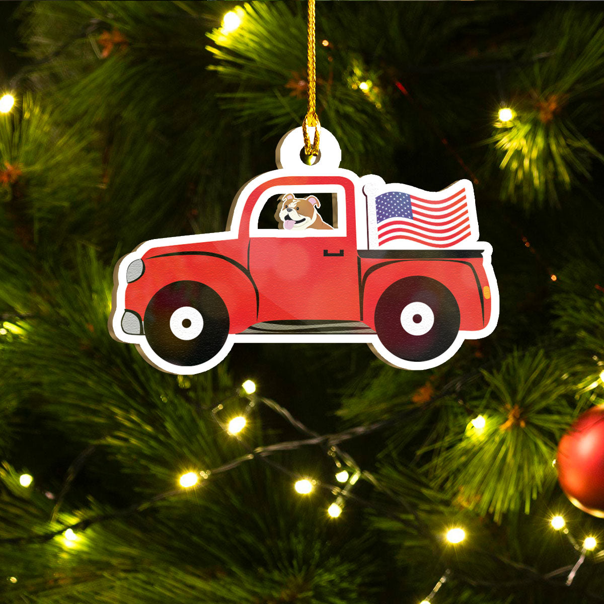 Seit Ornáide Bulldog Nollag Shona, Tacar Ornáide Woofmas Shona, Smaoineamh Bronntanais Teaghlaigh Ornáide Nollag Greannmhar Do Leannán Madraí