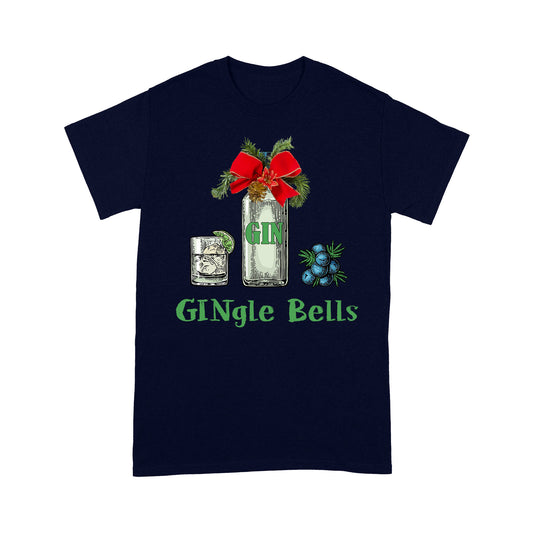 Gingle Bells Gin Alcohol Funny Jingle Bells Christmas Tee Shirt Gift For Christmas