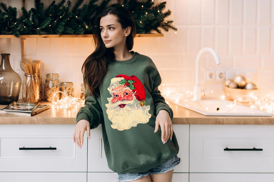 Vintage Santa Claus Sweatshirt, Women's Christmas Sweatshirt,Christmas sweatshirt,Christmas Gift