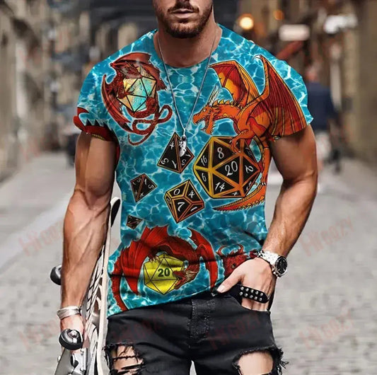 Dungeon Dragon Short Sleeve Shirt Ocean Tropical Shirts Vintage Hawaiian Shirts Hawaiian Shirts For Men_Hawaiian Shirt Gift, Christmas Gift