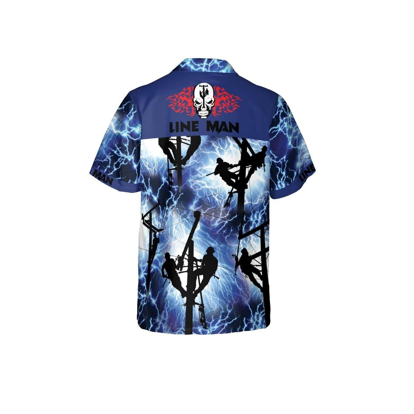 Lineman Red Thunder Storm Hawaiian Shirt, Hawaiian For Gift