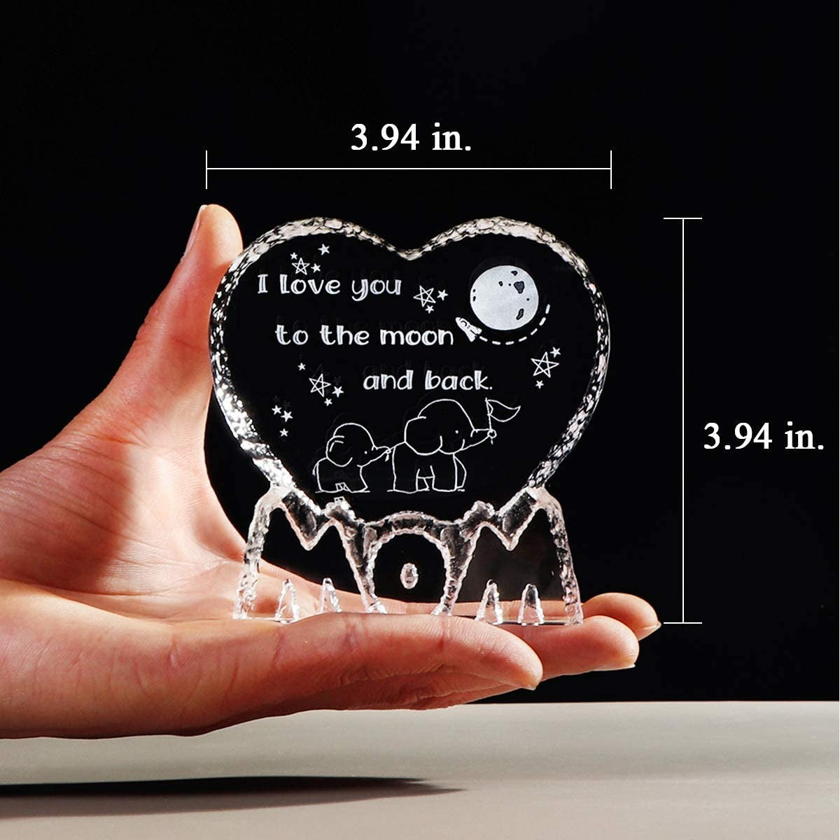 Birthday Gifts for Mom from Daughter, Mother's Day Gifts, Crystal Keepsake Present for Mother