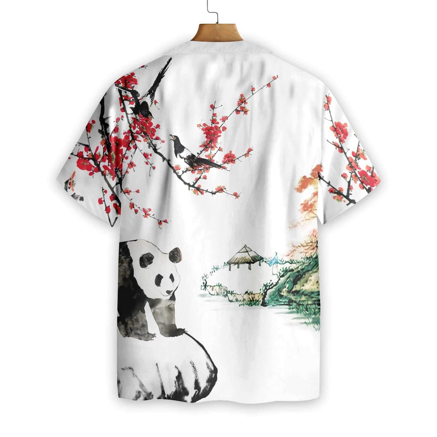 Nice Panda With Plum Blossom Design Hawaiian Shirt,Hawaiian Shirt Gift, Christmas Gift