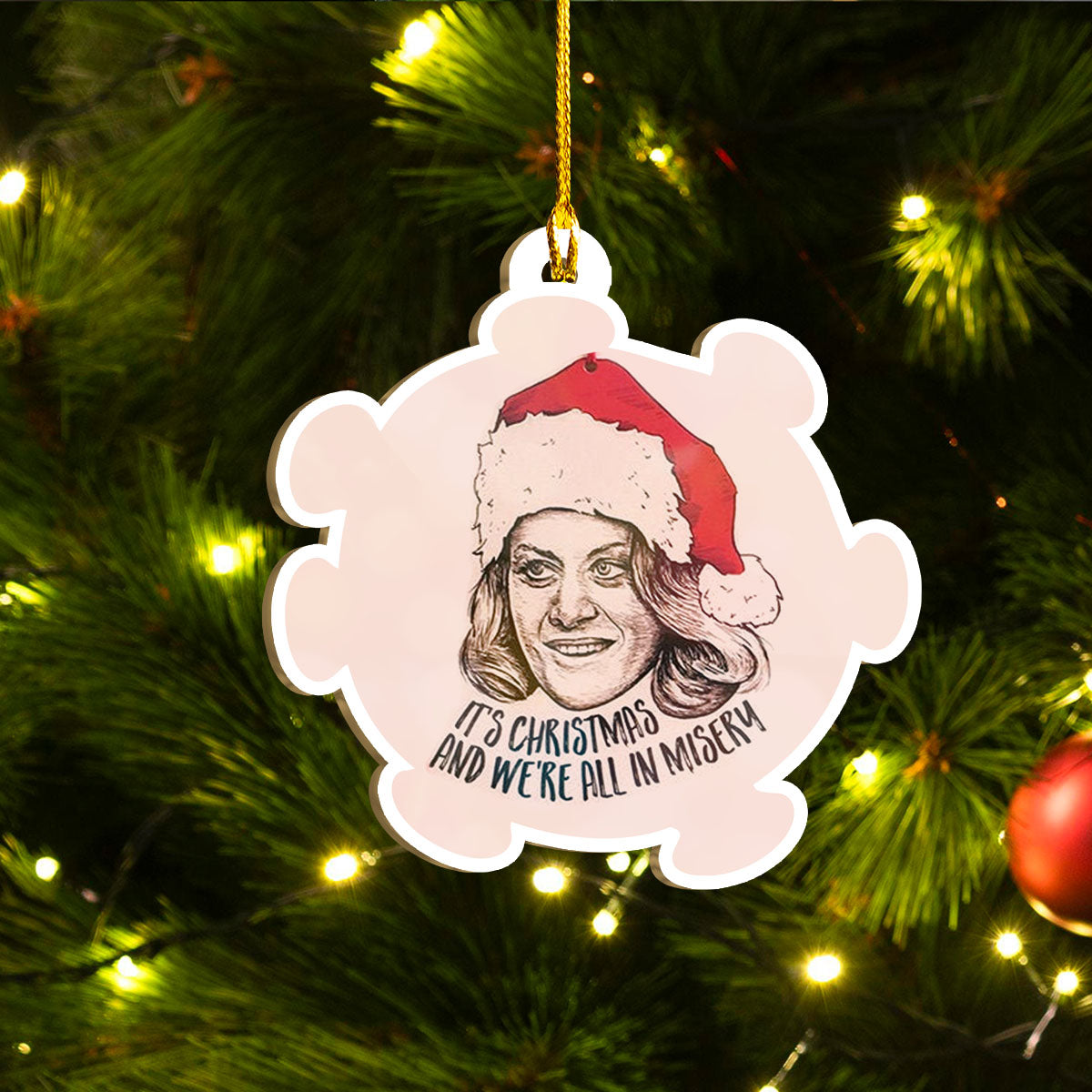 Fan Abhaile Ornáid na gCrann Nollag Sraith de 9, Ornáide Coraintín Oíche Nollag Aonair, Smaoineamh Greannmhar Bronntanas Teaghlaigh