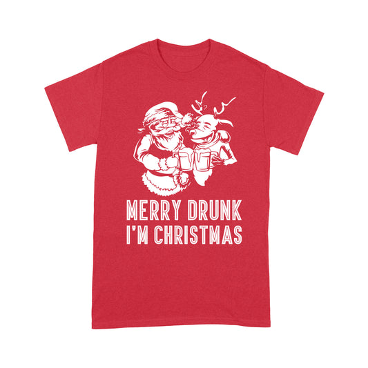 Feisteas Beoir na Nollag Greannmhar - Merry Drunk I'm Christmas Tee Shirt Gift For Christmas