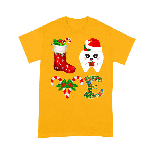 LOVE Greannmhar Bronntanas Nollag Shona Don Fhiaclóir Cúntóir Léine Tee Bronntanas Don Nollaig