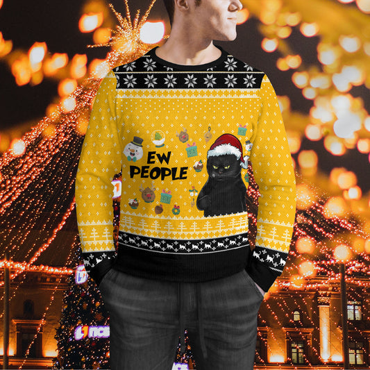 Cat Ew People Sweater, Christmas Cat Sweater, Funny Merry Christmas Sweater, Christmas Family Gift Idea For Cat Lover