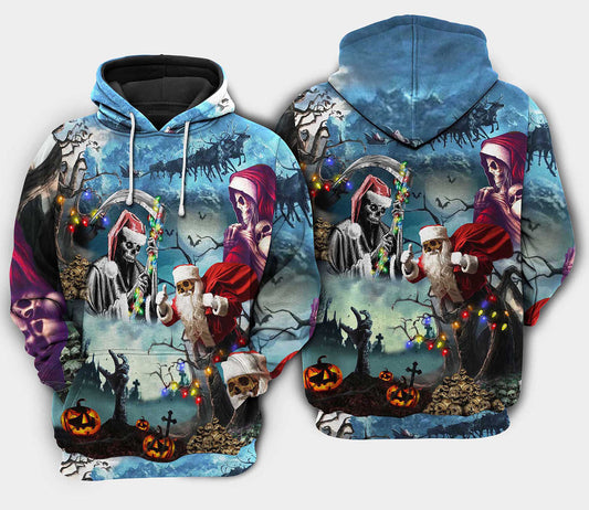 Christmas Santa Claus Skull Hoodie 3D, Christmas Ugly Sweater, Christmas Gift, Gift Christmas 2024