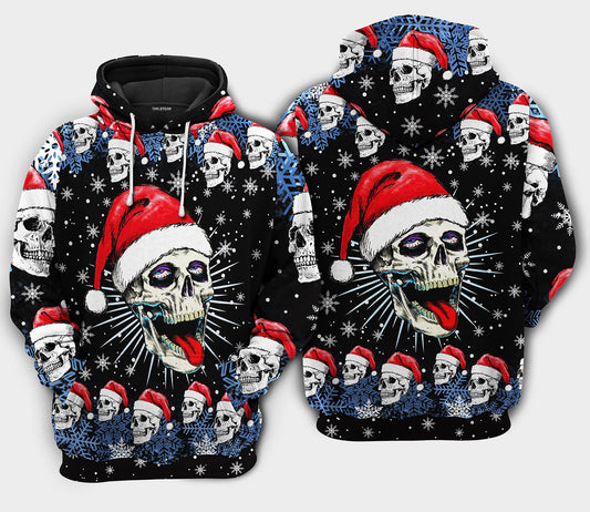 Christmas Skull On The Naughty Hoodie 3D, Christmas Ugly Sweater, Christmas Gift, Gift Christmas 2024
