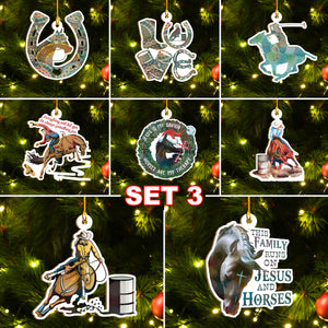 Funny Horses Ornaments Set, Horses Christmas Ornaments Set, Funny Christmas Family Gift Idea For Horse Lover