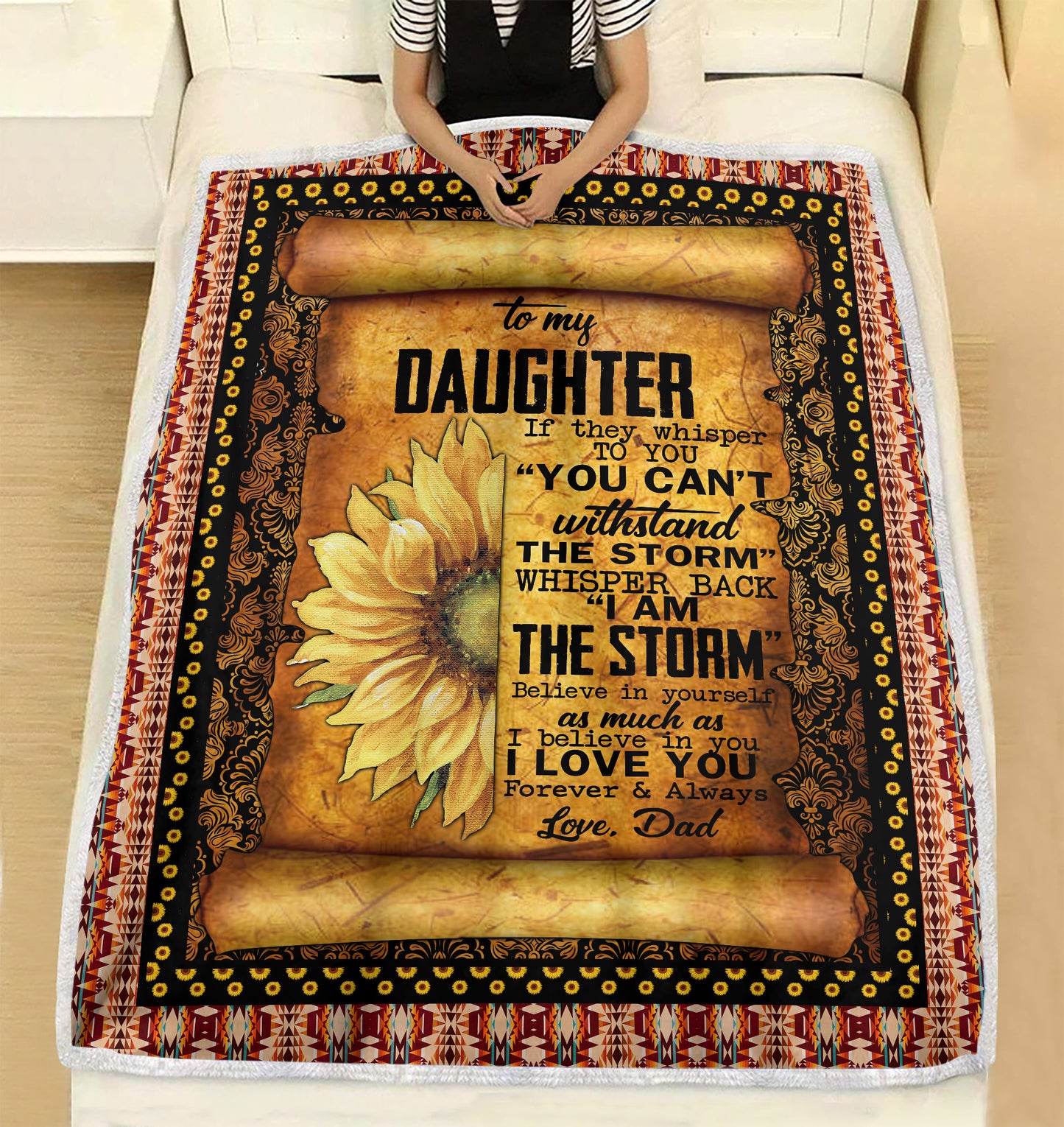 To my daughter if they whisper to you 'you can't withstand the storm' Christmas fleece blanket unique Christmas family gift idea