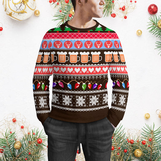 Funny Christmas Beer Ugly Sweater, Merry Beermas Sweater, Beer Santa Ugly Sweater, Funny Christmas Family Gift Idea