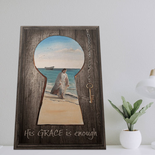 God Walking On The Beach – His Grace Is Enough, God Canvas
