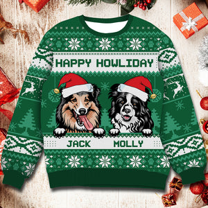 Happy Howlidays Personalized Custom Sweatshirt - Personalized Custom 3d Sweatshirt, 3d Sweater Christmas Funny Gift