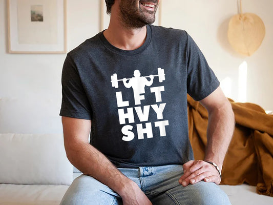 LFT HVY SHT T-Léinte Giomnáisiam Oiliúna Coirp bodybuilding