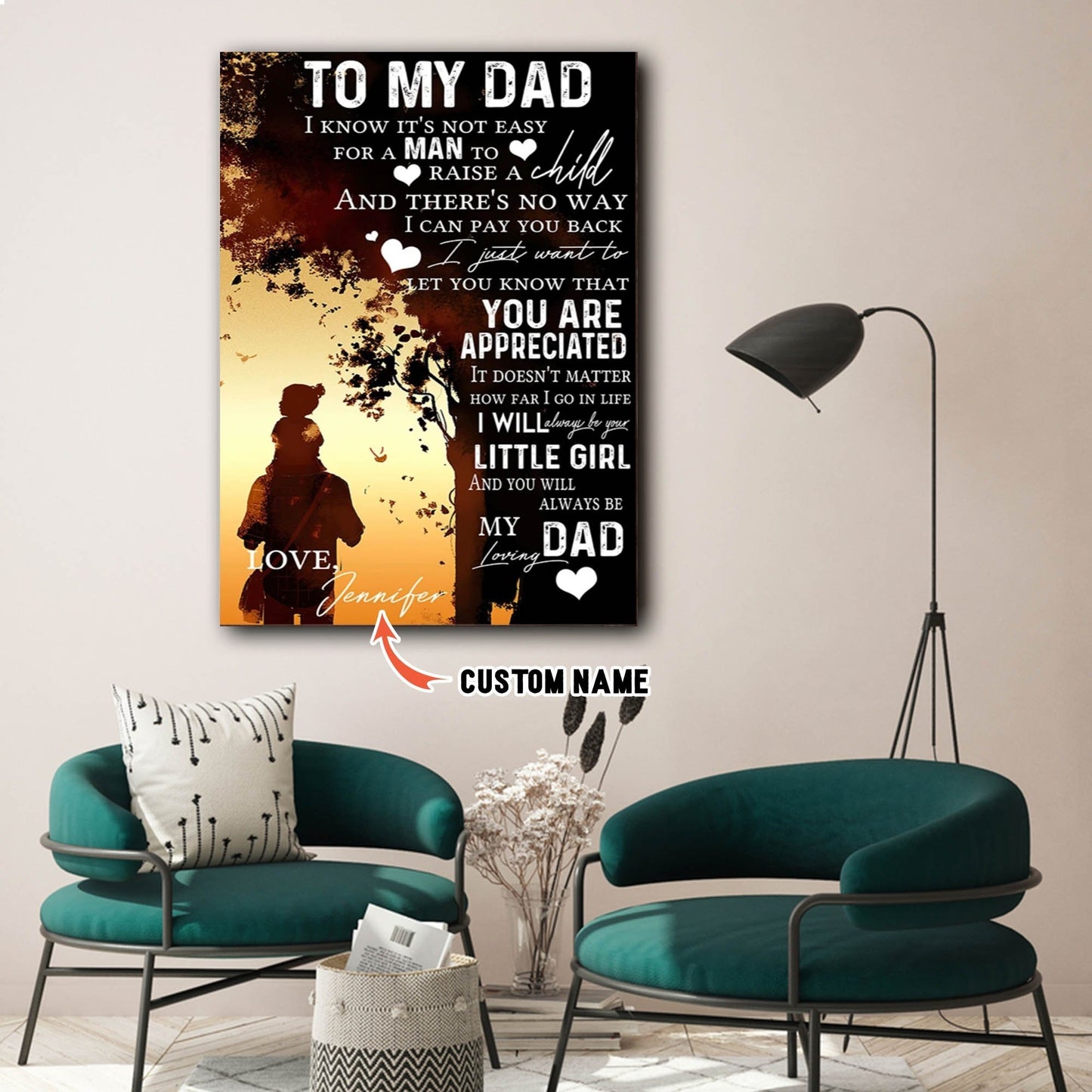 Personalized Name You're Appreciated, Gift for Dad, Custom Canvas