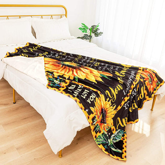 Dear Mom Blanket from Daughter and Son, Letters I Love You Mom soft cozy Blanket, Quilt