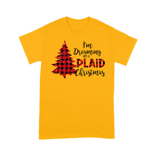 I'm Dreaming Of A Plaid Christmas Funny Buffalo Plaid Tee Shirt Gift For Christmas