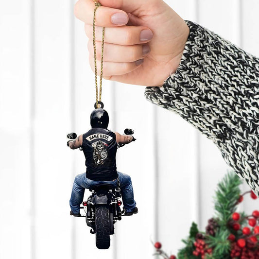 Biker Personalized Shape Acrylic Ornament 2 Sides Print - Best gifts your whole family
