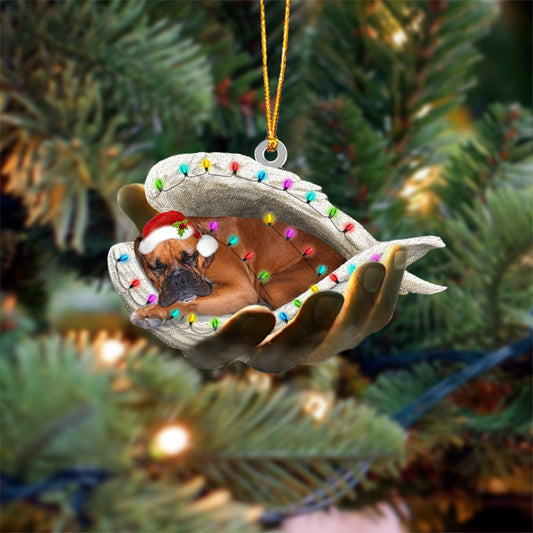 Boxer Sleeping Angel In God Hand Christmas Ornament Godmerch Ornament - Best gifts your whole family