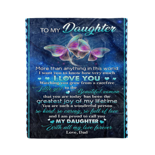 To my daughter more than anything in this world - dad and daughter forever fleece blanket Christmas family blanket gift