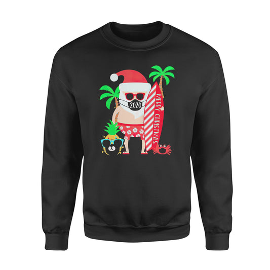 Funny 2020 Christmas Surfing Gift for Surfer Santa with Mask - Funny sweatshirt gifts christmas ugly sweater for men and women