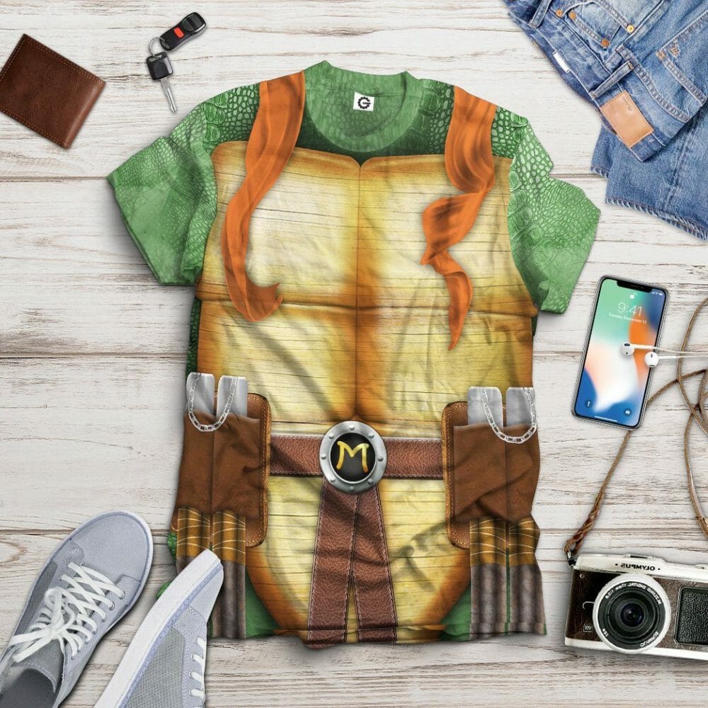 3D Michelangelo TMNT Mike Mikey Cosplay Custom Tshirt Hoodie Apparel