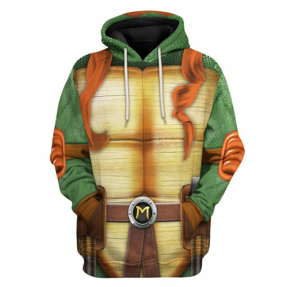 3D Michelangelo TMNT Mike Mikey Cosplay Custom Tshirt Hoodie Apparel