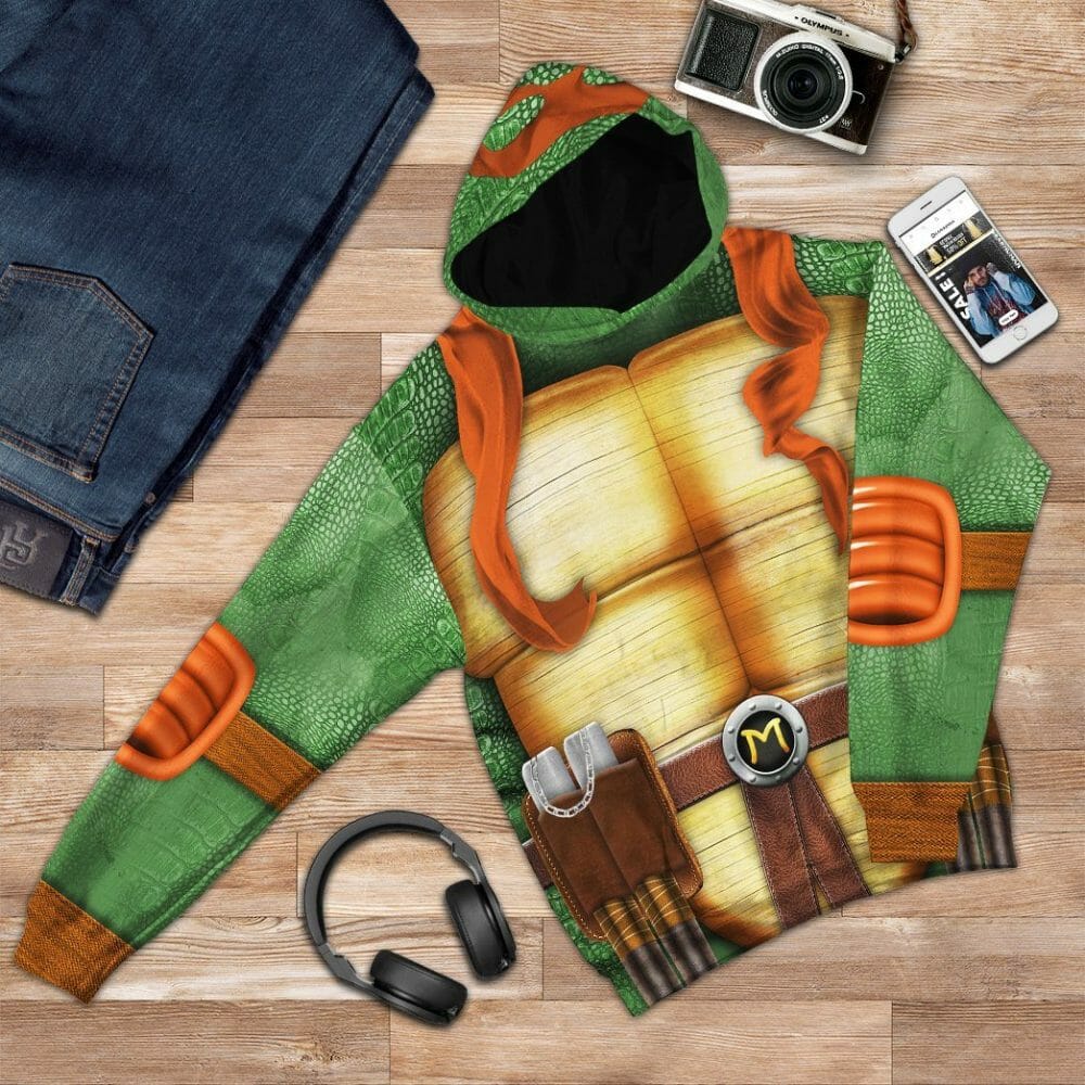 3D Michelangelo TMNT Mike Mikey Cosplay Custom Tshirt Hoodie Apparel