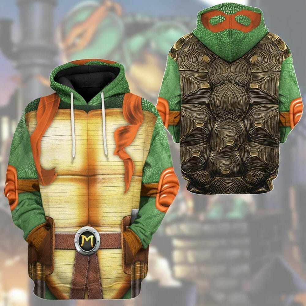 3D Michelangelo TMNT Mike Mikey Cosplay Custom Tshirt Hoodie Apparel