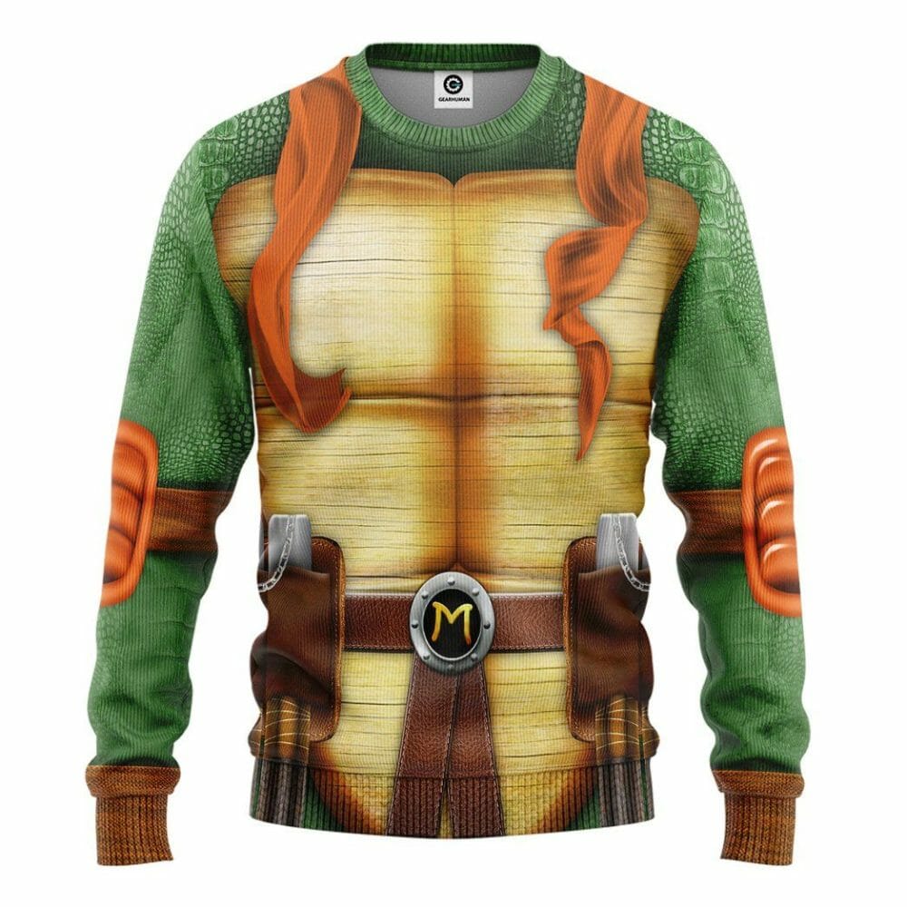 3D Michelangelo TMNT Mike Mikey Cosplay Custom Tshirt Hoodie Apparel