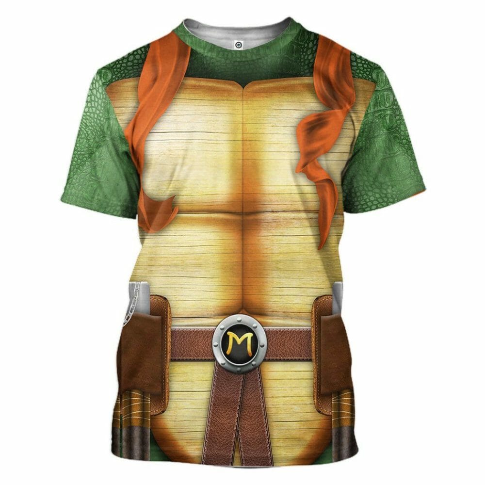 3D Michelangelo TMNT Mike Mikey Cosplay Custom Tshirt Hoodie Apparel