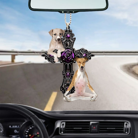 Greyhound Pray For God Car Hanging Ornament Dog Pray For God Ornament Godmerc - Best gifts your whole family
