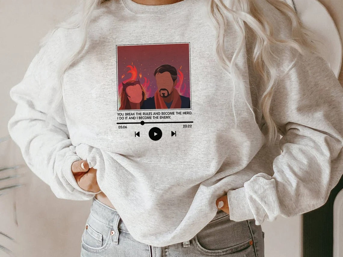 Scarlet Witch Multiverse of Madness Inspired Crewneck Wanda Maximoff Sweatshirt