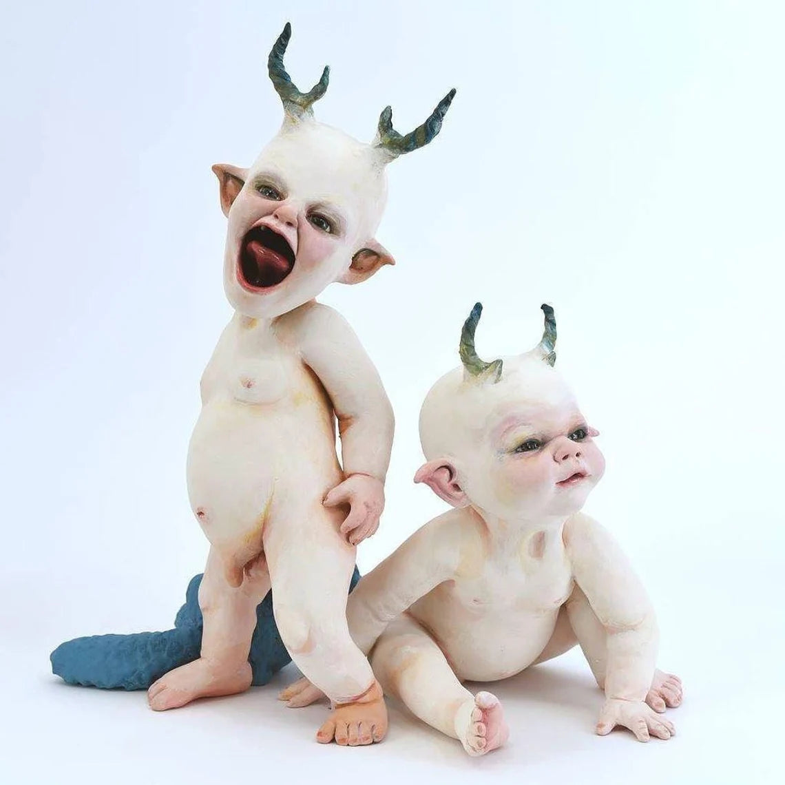Horror Baby Handmade Doll Vampire baby Resin Crafts Ornaments Simulation Horror Doll Ornaments Festival Toys Inactive