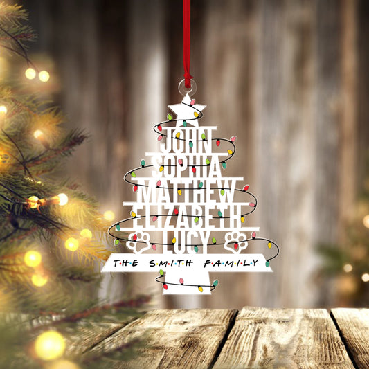 Personalized Family Name Christmas Ornament, Christmas Tree Ornament With Family Names, Christmas Tree Name Ornament, 2023 Family Ornament