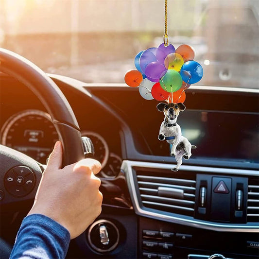 Jack Russell Terrier Dog Fly With Bubbles Car Hanging Ornament Dog Ornament Godmerc - Best gifts your whole family