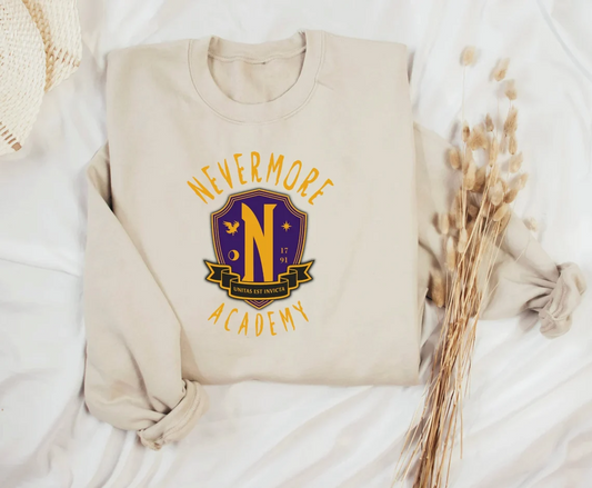 Nevermore Academy Sweatshirt, Wednesday Addam Sweatshirt, Allan Poe, Trendy Pullover, Christmas Gift, Wednesday Gift Xmas, Adam Family