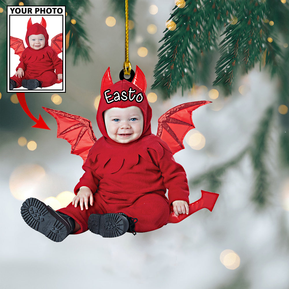 Ornament - Custom Baby Dragon Cute Photo With Name for Christmas Ornament LTP0 - Best gifts your whole family