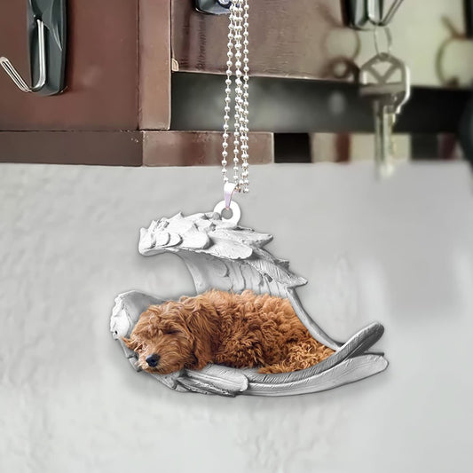 Ornaments- Goldendoodle- Sleeping Angel-Two Sided Ornament, Dog Ornaments, Car Ornament - Best gifts your whole family