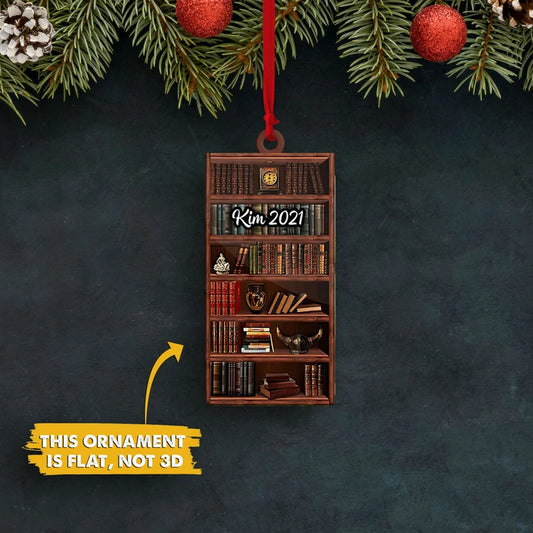 Personalized Bookself Christmas Ornament, Bookselves Ornament, Christmas Gift For Book Lover - Best gifts your whole family