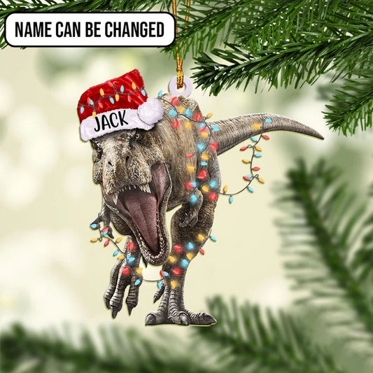 Personalized Dinosaur Christmas Ornament, Dinosaur Ornament, T-Rex Dinosaur Christmas Ornament - Best gifts your whole family
