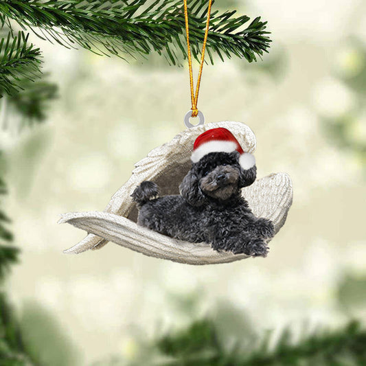 Poodle (Black) Sleeping Angel Christmas Ornament Godmerc - Best gifts your whole family